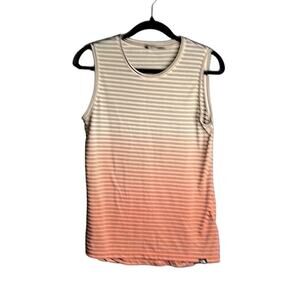 The North Face Pink Ombre With Black Stripes Sleeveless Tank Size Medium